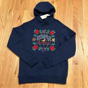 STAPLE Pigeon Hoodie “World Renown” Navy Multicolor Stitched Mens Small NEW NWT